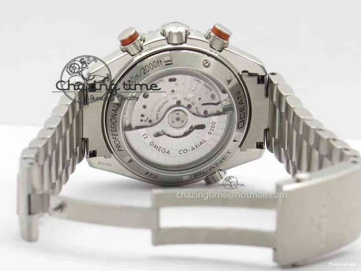 0517 Sophisticated Planet Ocean Master Chronometer Chrono SS OM 1:1 Best Edition Orange On SS Bracelet A 8156